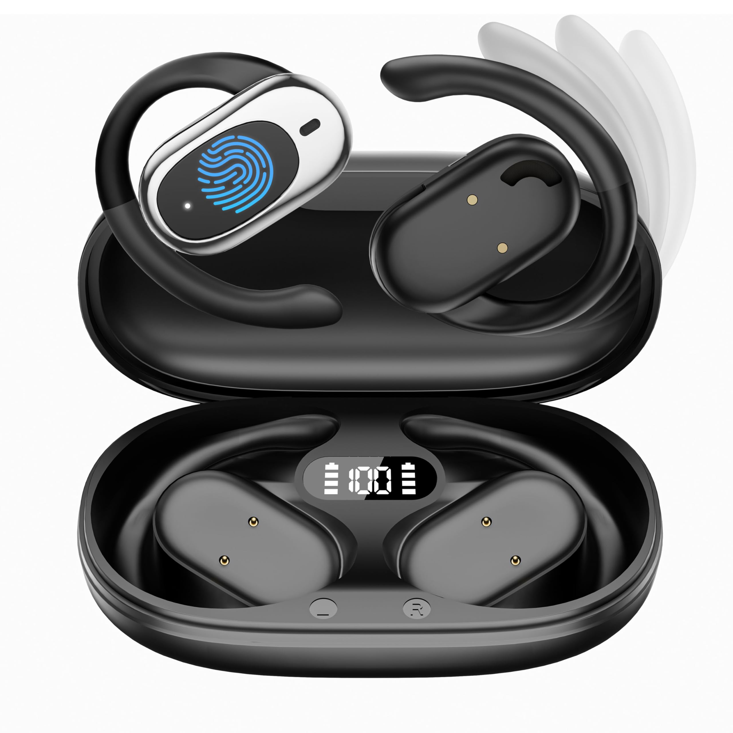 Photo 1 of Real Time Translation Earbuds, AI Language Translator Earphone 3-in-1 Accents & Long Battery Life Translation Earbuds OWS 144 Languages & 8 Offline for Travel Business, Dark