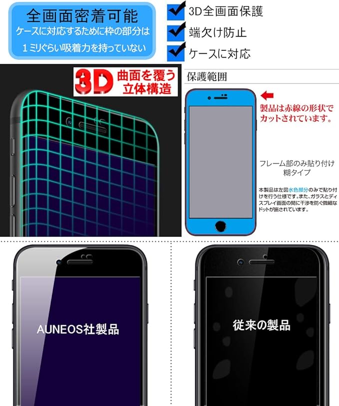 Amazon 目に優しい Auneos Iphone Se 第2世代 専用 フィルム ブルーライト カット 3d全面保護 Iphone Se 用 フィルム 日本製旭硝子材 炭素繊維 硬度9h 指紋防止 端欠け防止 触感タッチ対応 アイフォン Se 第二世代 用 液晶保護フィルム ブルーライトカット黒