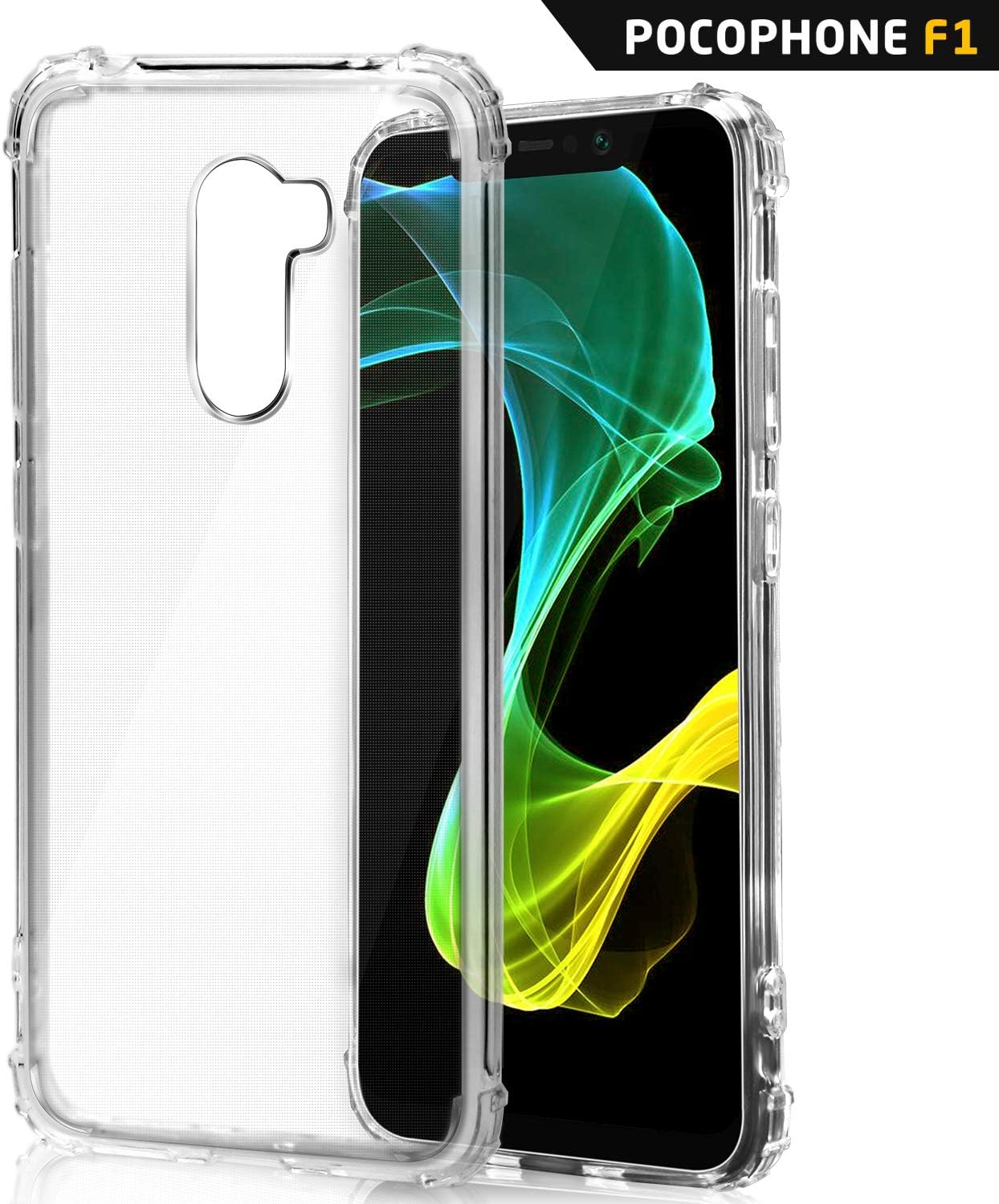 Feagar Transparent Corner Protection Bumper Soft TPU Phone Back Cover for Xiaomi Pocophone F1 (2018)