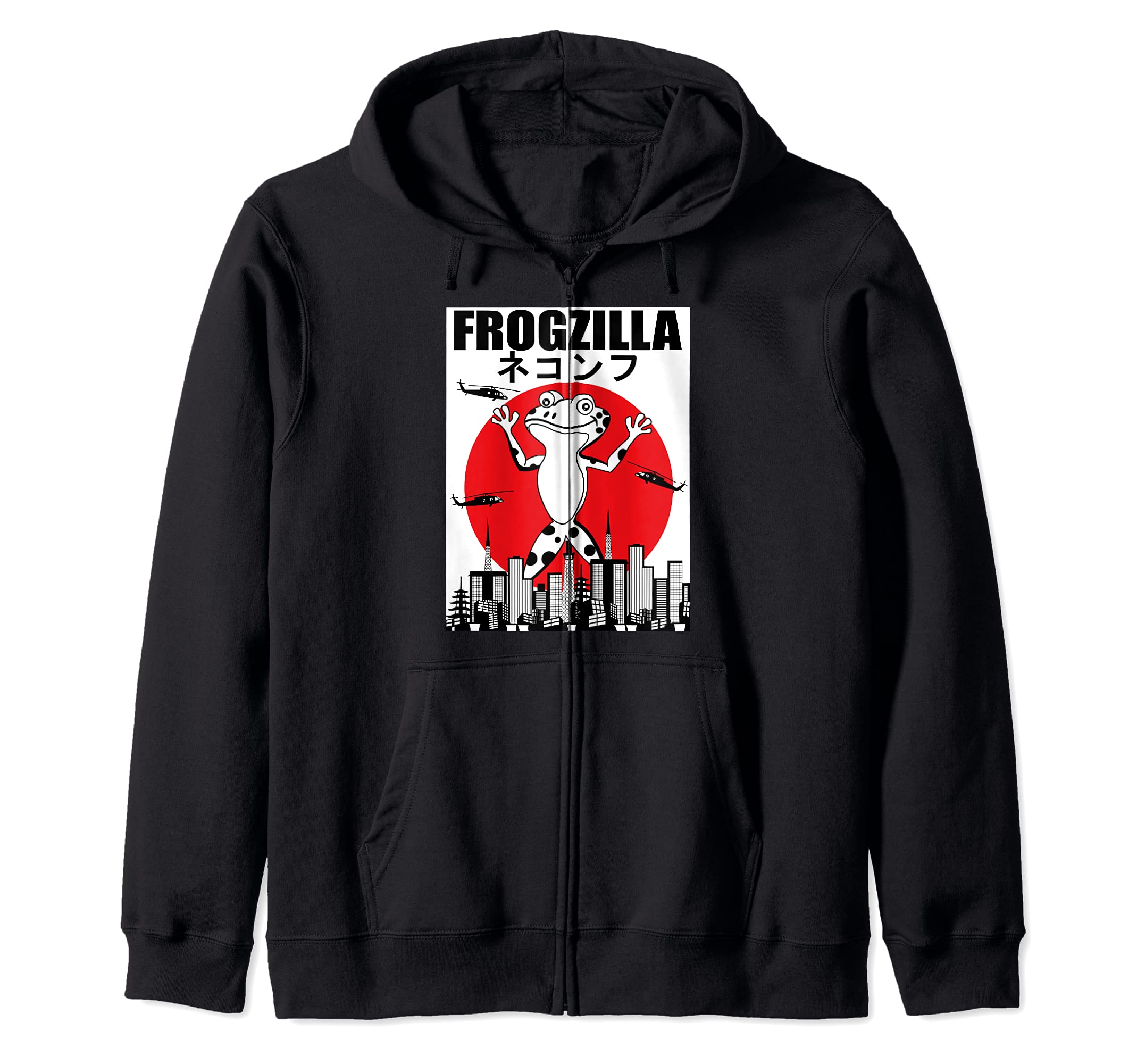 Frog Lover Frogzilla Pet Frog Amphibian Zip Hoodie