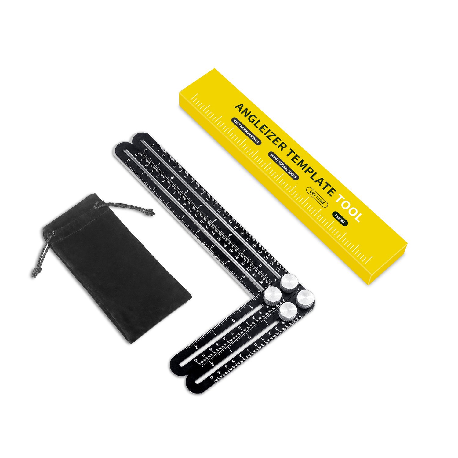 Angle Ruler RIYO Multi Angle Measuring Ruler Template Tool For Handymen, Builders, Craftsmen, Carpenters, Roofers, Tilers, DIY Use Sent Storage Bag