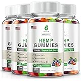 4 Pack Organic Hemp Gummies 500,000 Extra Strengthen High Potency with Pure Hemp Oil Extract Vegan Edible Bear Candy Made in 