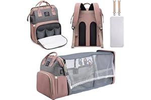 AFDLLDQM Diaper Bag Backpack, Multifunctional Baby Diaper Bag, Diaper Changing Station for Boys Girls, Large Capacity Travel Baby Bag for Mom Dad with Insulated Pocket & Strap