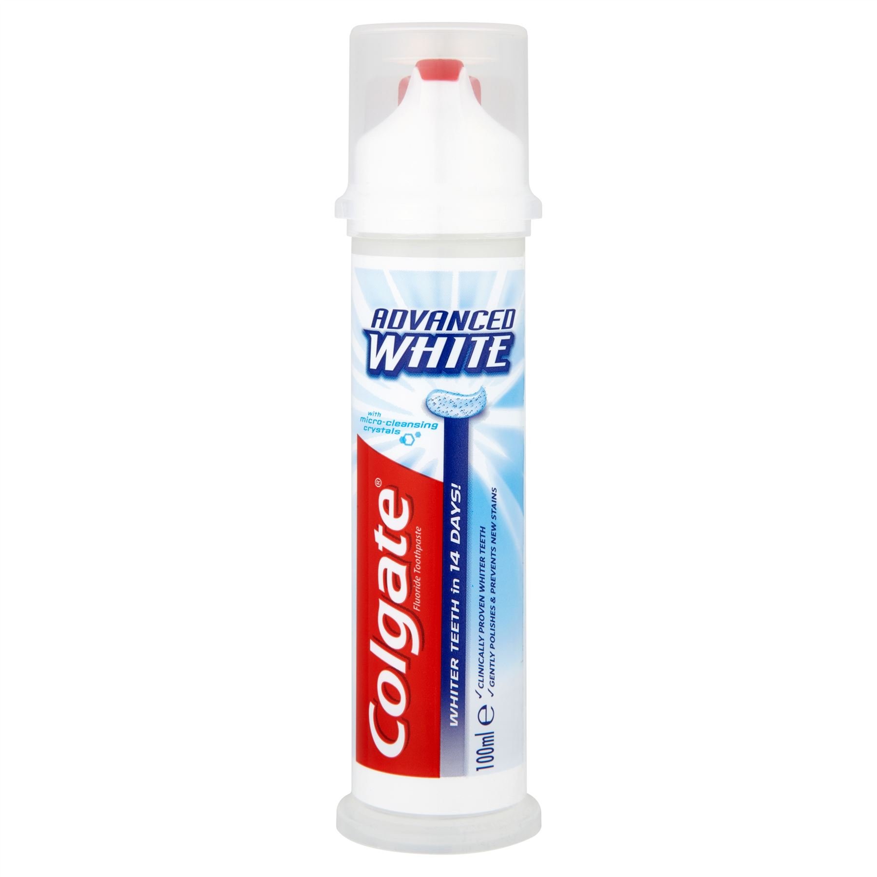 Colgate Advanced White Whitening Toothpaste Pump 100ml