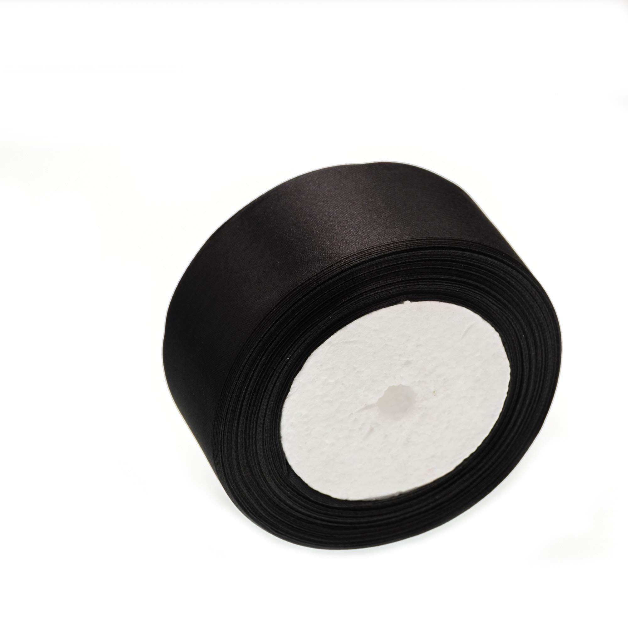 ATRBB 25 Yards 1-1/2 inch Wide Satin Ribbon Perfect for Wedding,Handmade Bows and Gift Wrapping(Black)
