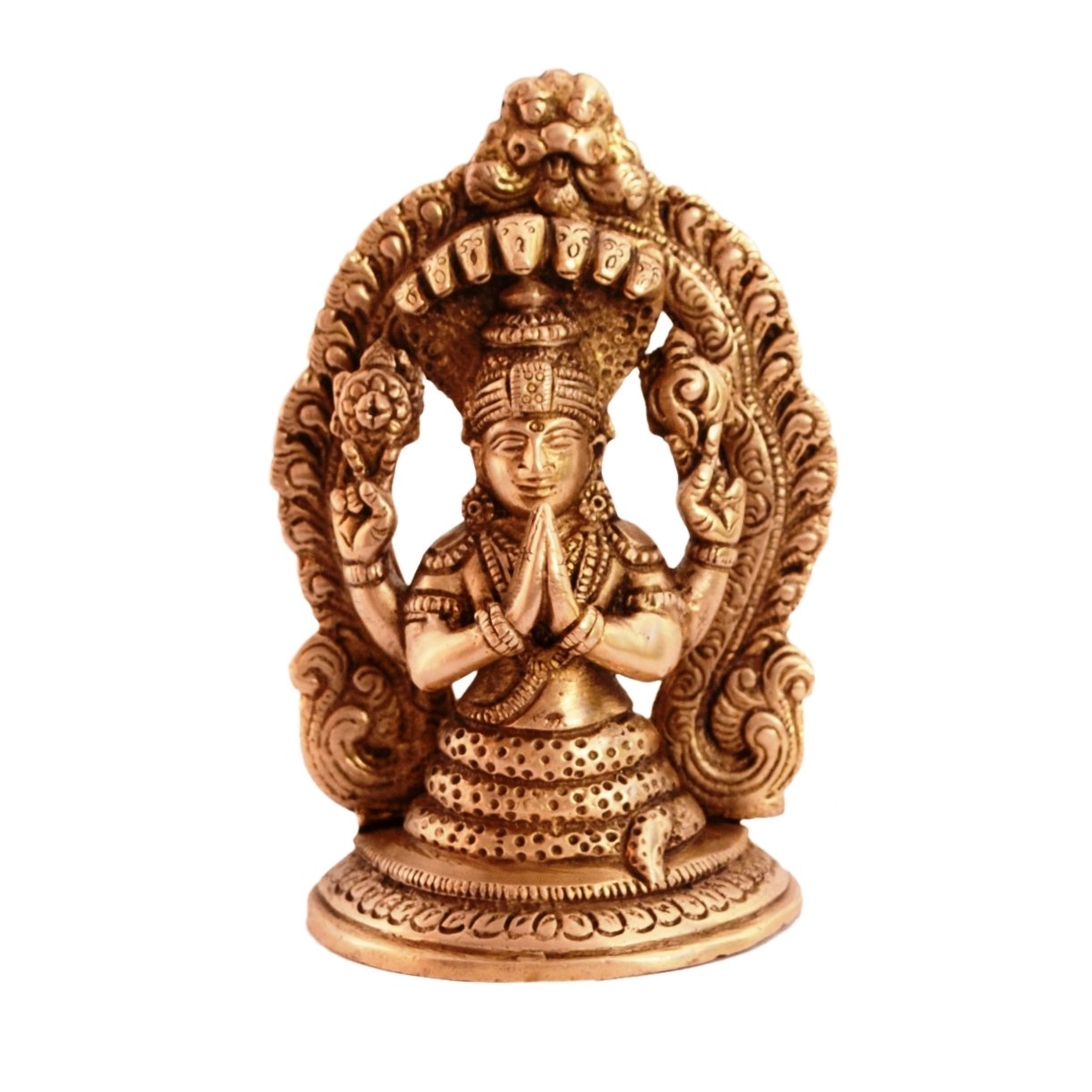 Purpledip Rare Collection God of Yoga Maharishi Pataanajli Brass Statue for Home Décor, Home Temple, Unique Indian Gift 11083
