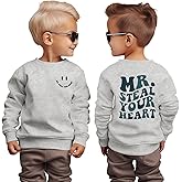 Ritatte Toddler Boy Valentines Sweatshirt Mr. Steal Your Heart Shirt Kids Valentines Crewneck Long Sleeve Pullover Tops