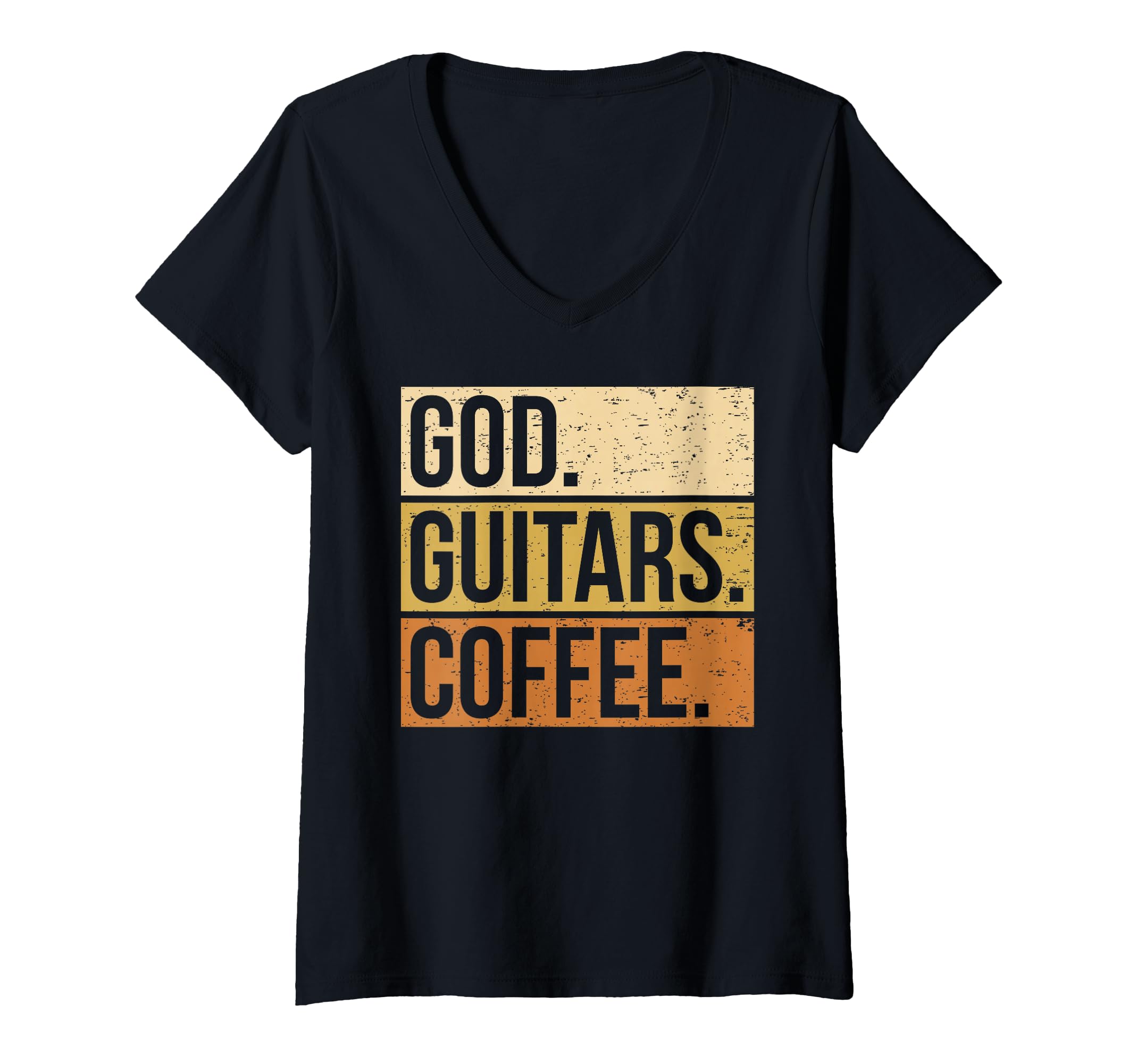 Womens Guitar Player Guitarist I God Guitar Coffee V-Neck T-Shirt