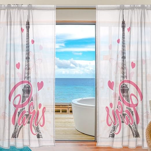 Amazon Com Ablink Eiffel Tower Paris Butterfly Love Pink Fabric