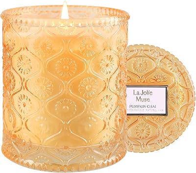 La Jolíe Muse Pumpkin Chai Scented Candle 6 oz Soy 40 Hr Burn Time