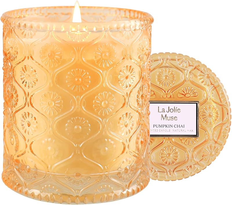 La Jolíe Muse Pumpkin Chai Scented Candle 6 oz Soy 40 Hr Burn Time