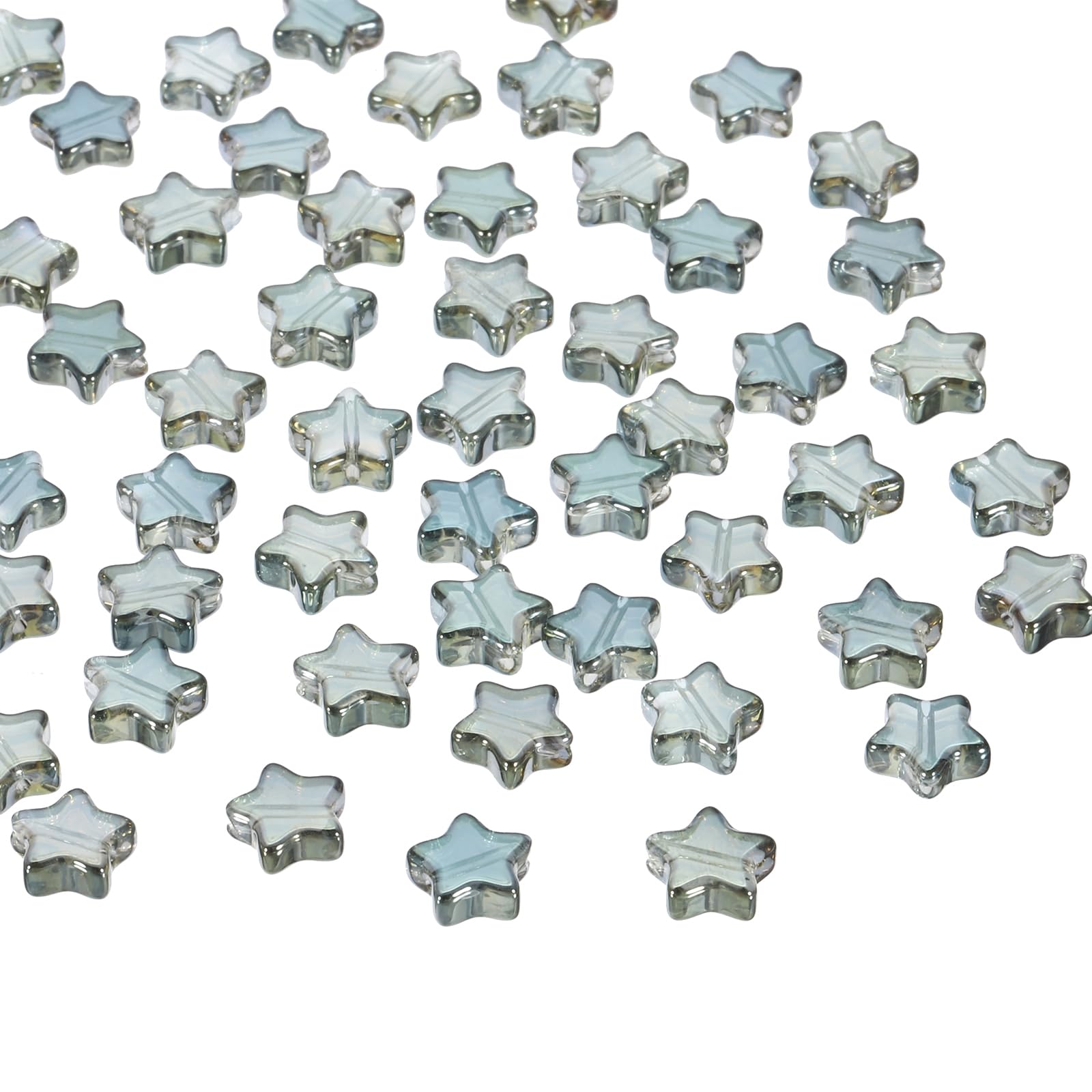 PATIKIL 8mm Crystal Star Beads, 100 Pcs Star Bead Glass Spacers Bead Star Shaped Charm Pendants for Jewelry Making Bracelet Necklace DIY Crafts, Yellow Green