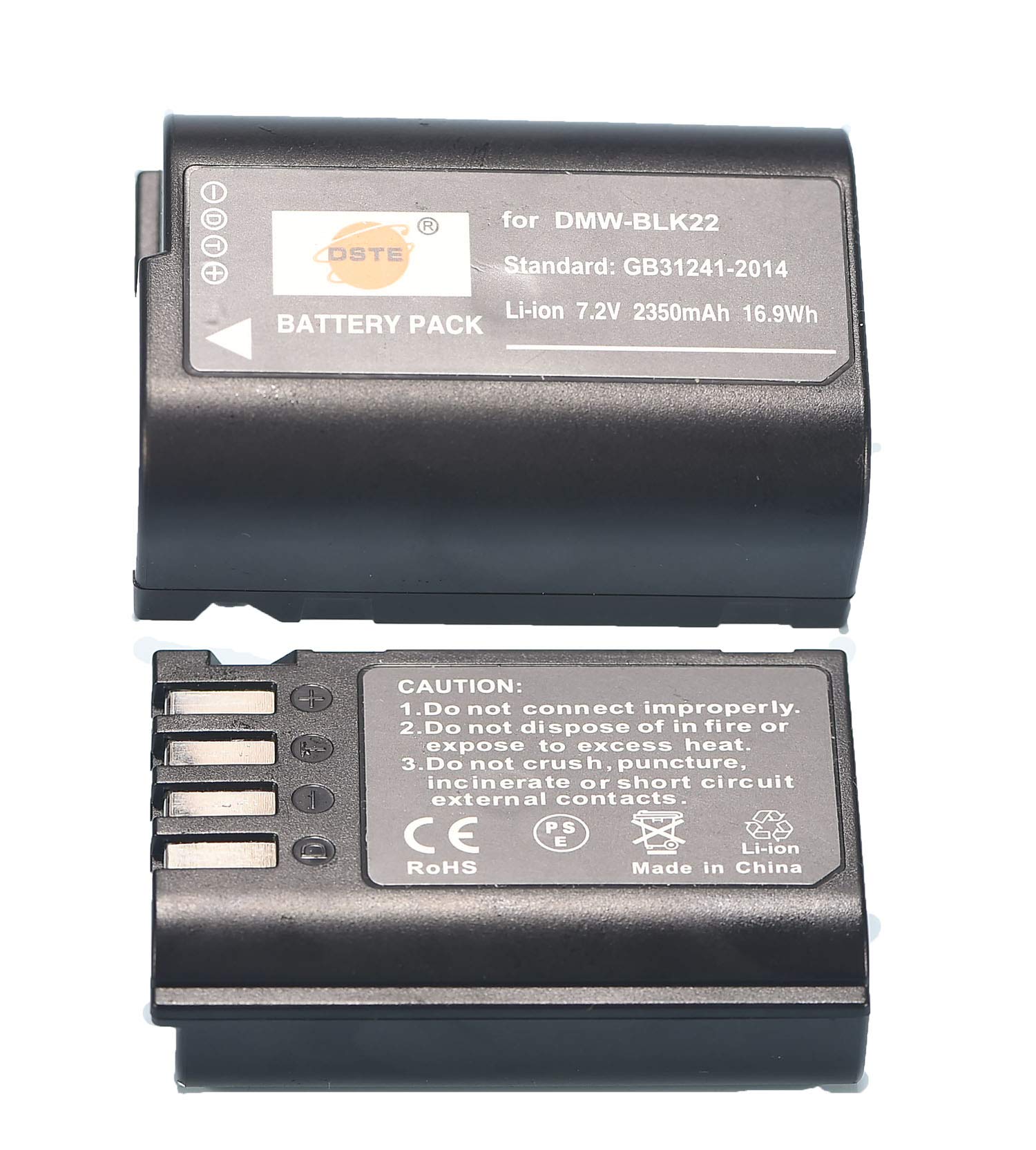 DSTE 2-Pack Spare Battery Replacement for Panasonic DMW-BLK22 DC-S5 DC-S5KK Camera,Sigma BP-61 Battery as DMW-BTC15