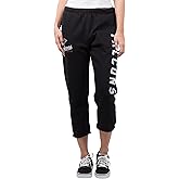Ultra Game NFL Atlanta Falcons Womenss Jogger Pants Capri Cropped Fleece Sweatpants, Black, Medium