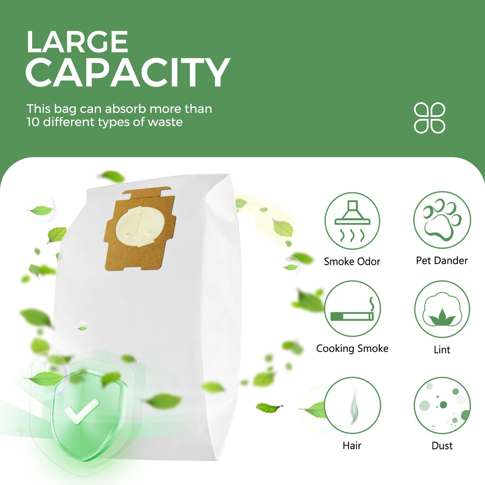 12 Pack Vacuum Bags [Model 204814] Compatible with Kirby Sentria/Avalir/Ultimate G Series | Replaces F-Style & Twist-Style 204811 205811 204808 | Replacement Parts by Improvedhand