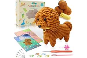 rumlick Crochet Kit for Beginners, Beginner Crochet Kit for Adults Kids with Step-by-Step Video Tutorials, Knitting Kit for Beginners