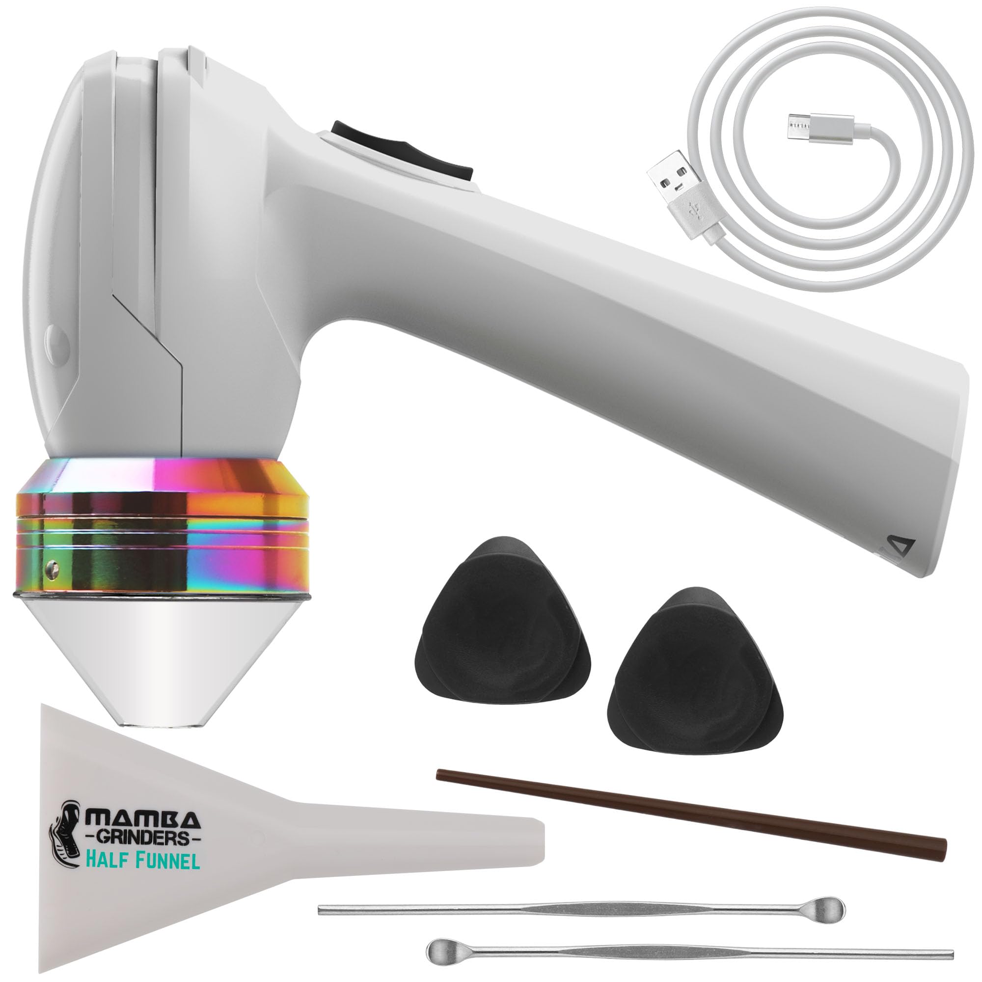 Mamba V2-50 1 Gram 50mm Electric Herb Grinder. 1500mAh Li-ion USB Rechargeable Fast One-Handed Mill. Easy Press Two-Direction Rocker Switch for Potent Product Grinding