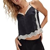 Women Sexy Tie up Lace Trim Cami Tops Semi Sheer Crop Tops Y2k Girls Cute Summer Camisole Shirt Going Out Tops