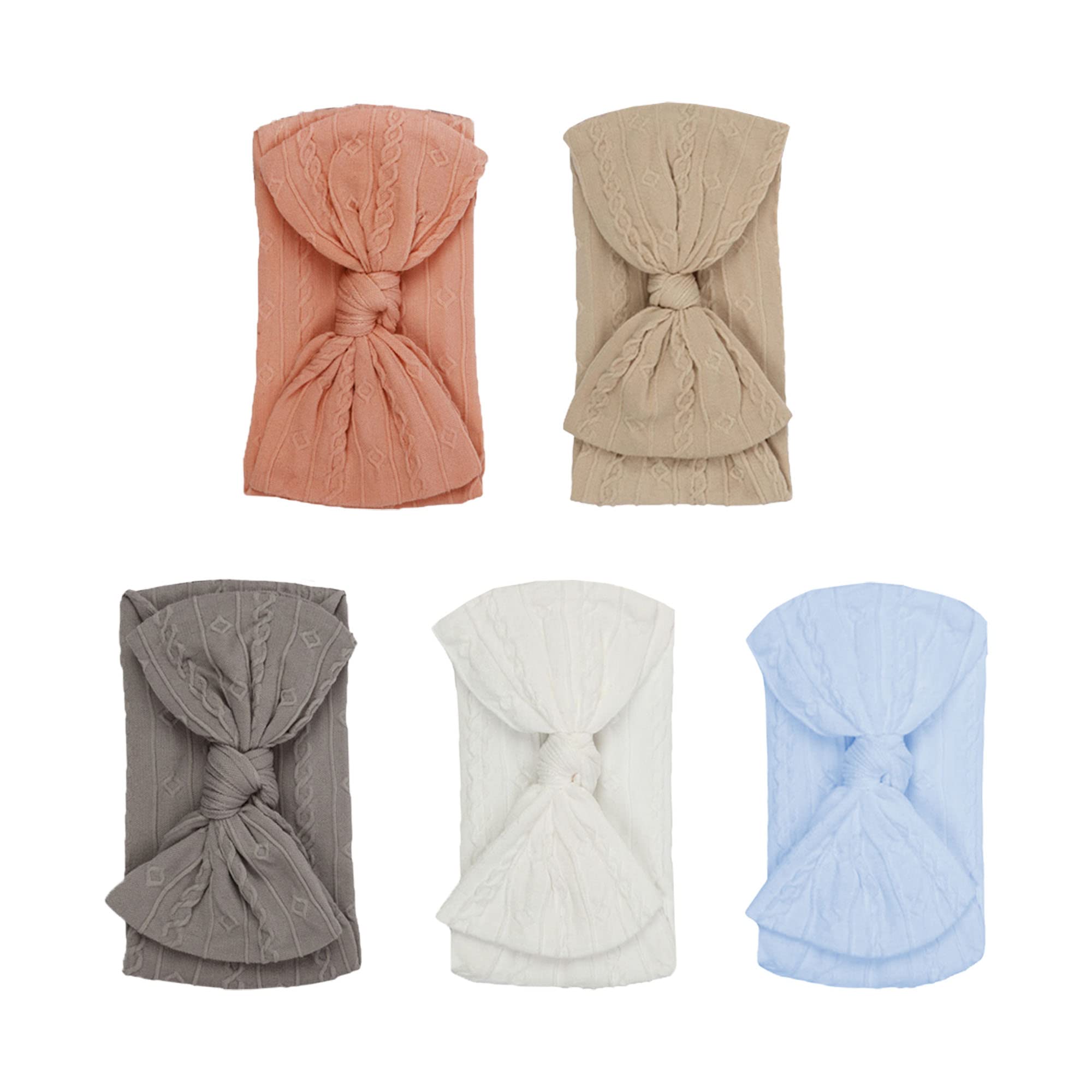 ROYAL ICON Baby Headbands for Baby Girls - Soft Comfortable Baby Bows and Headbands - Ideal for Keeping Little Princess Fashionable with Baby Girl Bows and Headbands (Pattern 1 (PK5)) — image 1