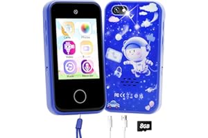 ZILYNHOM Smart Phone Toy for Kids Age 3-8, Xmas Birthday Gift for Girl & Boy 4 5 6 7 9 Years Old, Toddler Pretend Play Cell Phone with Camera, MP3 Music Player, Alarm, Puzzle Games, Flashlight, 8GB SD Card
