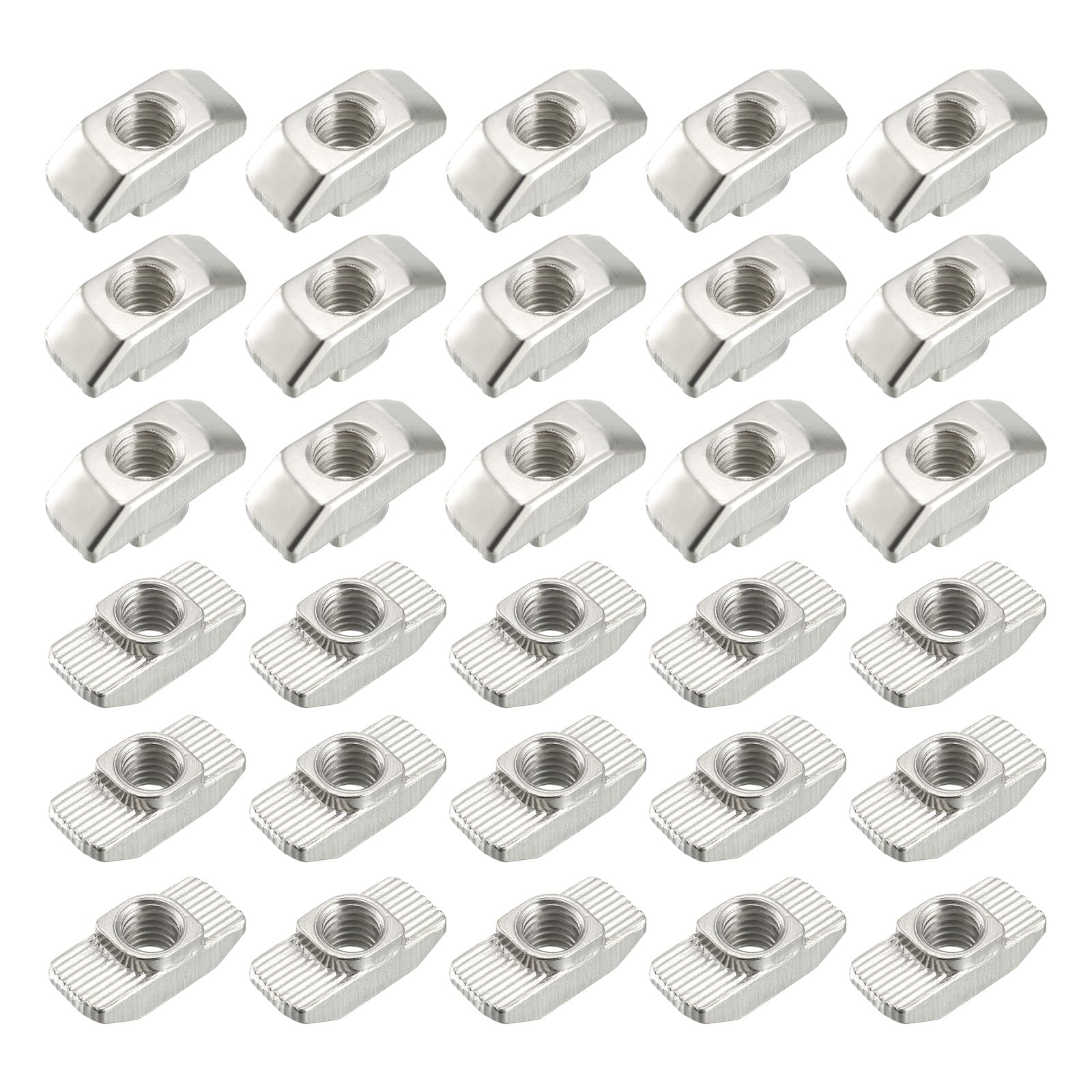 METALLIXITY Sliding T Slot Nuts (M6 Thread) 30pcs, Carbon Steel T-Slot Nut Hammer Head Fastener for 4040 Series Aluminum Extrusion Profile
