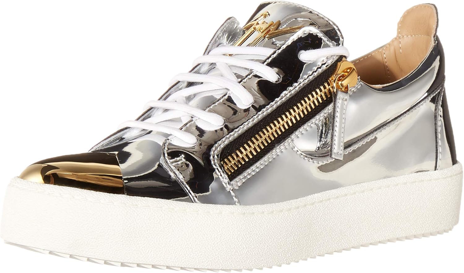 giuseppe zanotti mens gold sneakers