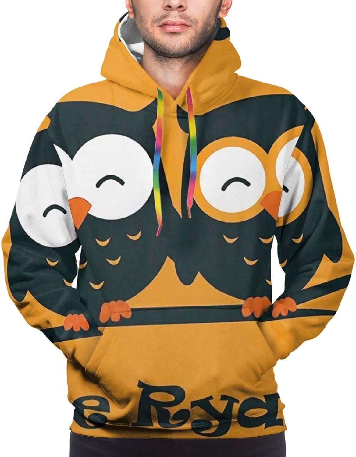 Smiling Owls Cotton Unisex Realistic 3D Digital Print