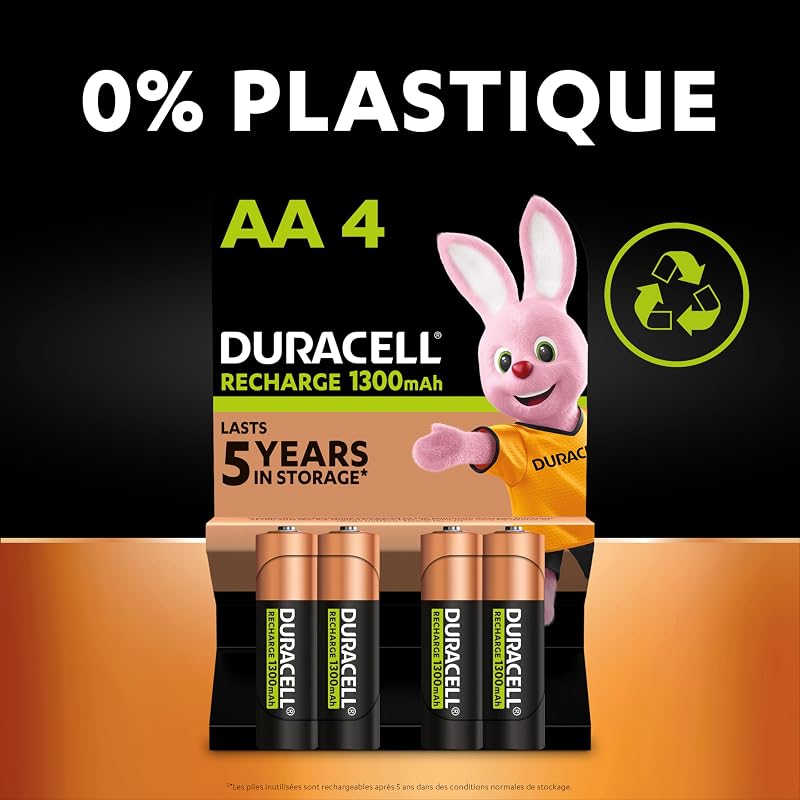Rechargeables Piles AAA (Lot de 4) 1.2V, 750 mAh, NiMH
