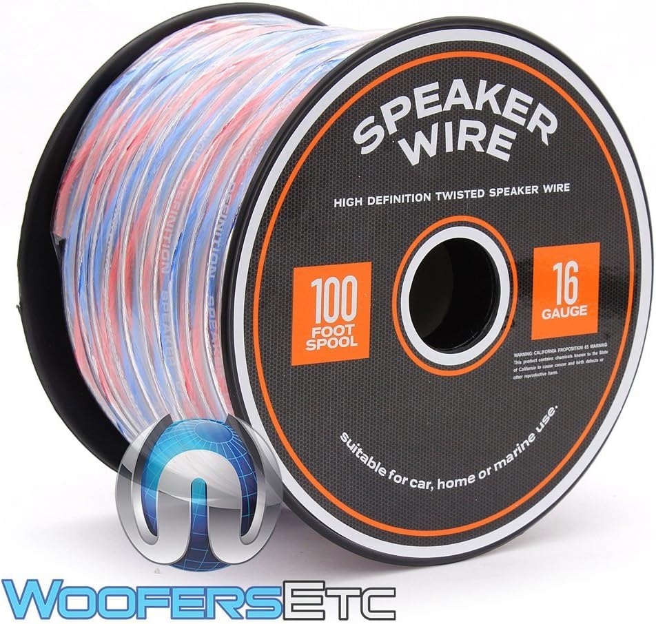 100 Foot Spool True 16 Gauge High Definition Twisted Speaker Wire
