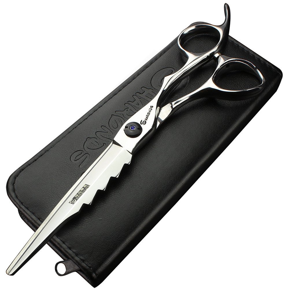 Hairdressing Scissors 6.5 inch Japanese 440C Sharp Hairdresser Professional Hair Scissors and Hairstyle Trim sparse (6.5 inch Black gem
