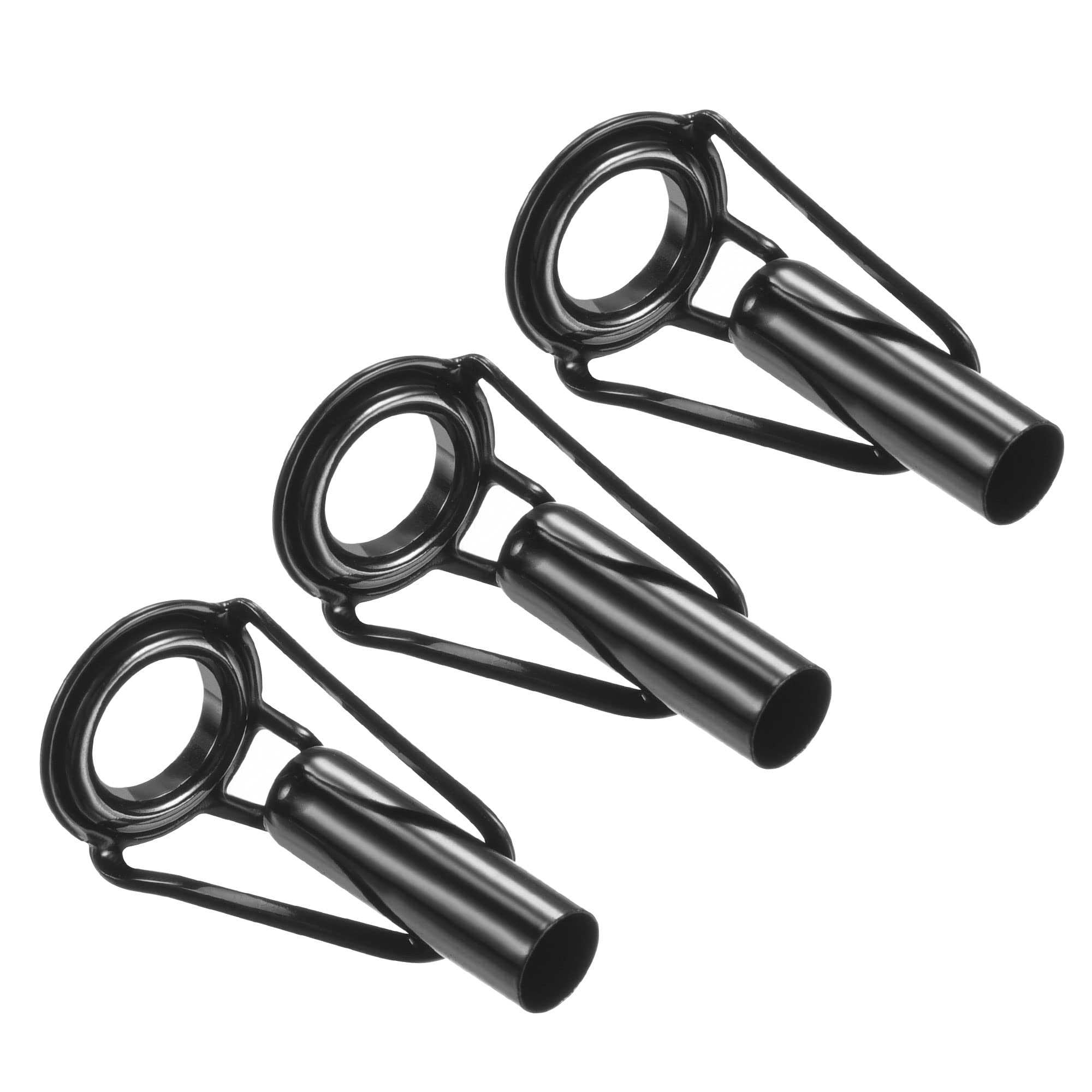 PATIKIL 4.8mm Tube Dia Fishing Rod Tips Repair Kit, 3pcs Stainless Steel Black Guide Ring for Saltwater Freshwater Fishing