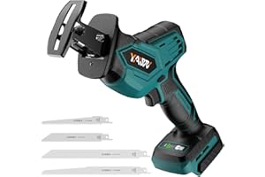 YAWV Cordless Reciprocating Saw for Makita 18V Battery, 3 Variable Speed 0-3500 Brushless Recipro Saw, Tool-free Blade Change, 4 Saw Blade Potable Recipro Saw kit for Wood/Metal/PVC Cuts - Tool Only