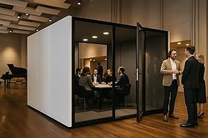 KB Housing Soundproof Office Pod Phone Booth – Private, Acoustic Vocal Booth Designed for Office Phone Calls, Remote Work, Video Conferences, and Focused Productivity (White, XXL)