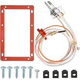 Upgraded SP20075 Pilot and Igniter Assembly Replacement Kit | Compatible with Rheem,GE,Richmond Natural Gas Water Heater Parts Water Heater Pilot Assembly, Burner Door Gasket
