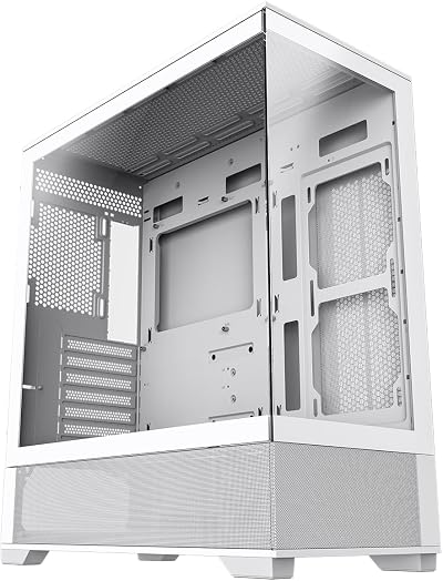 GameMax Vista White ATX PC Gaming Case Dual Tempered Glass ARGB Hub
