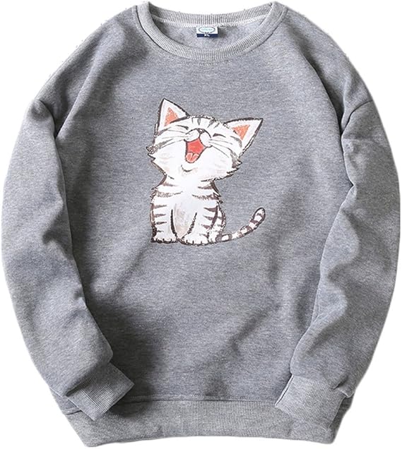 Amazon ユリカー メンズ パーカー プルオーバー 猫柄 長袖 スウェット トレーナー Tシャツ カジュアル 無地 トップス おもしろ スポーツ おしゃれ トレーナー パーカー 通販