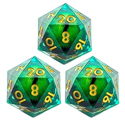 YEMEKO 3Pcs DND Single D20 Dice with 22mm Resin