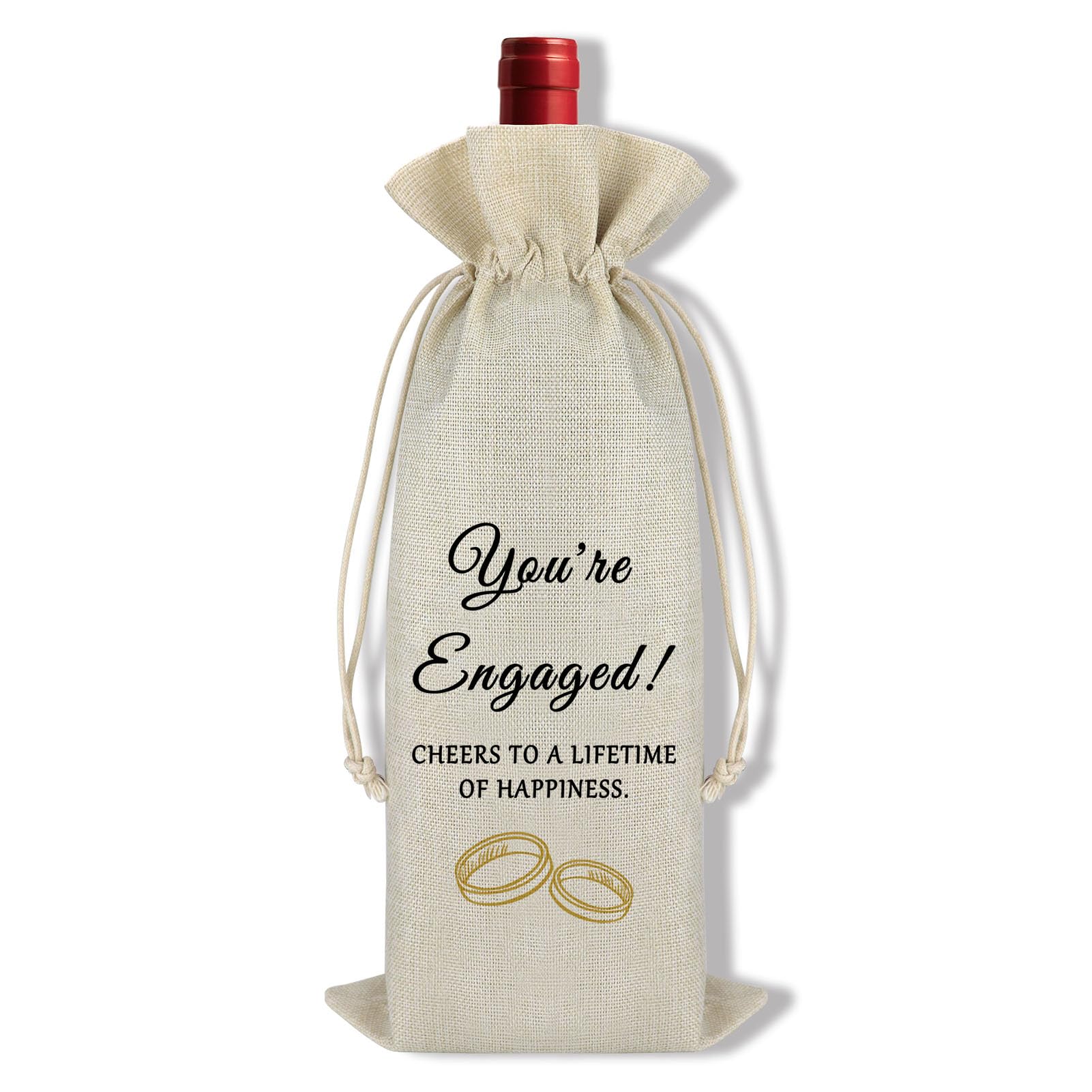 Ximalun Engagement Gifts for Him Her Couples Engagement Wine Bag You're Engaged Wine Bottle Bag Bridal Shower Bachelorette Party Gift for Bride to Be Engaged Couple Gift