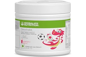 Herbalife Dinoshake Strawberry Flavor - 200 Grams | Packed with Proteins, Vitamins, Minerals & Fun | Nutritional Children Drink Mix | Picky Eater's Delight | Boost Health Today!