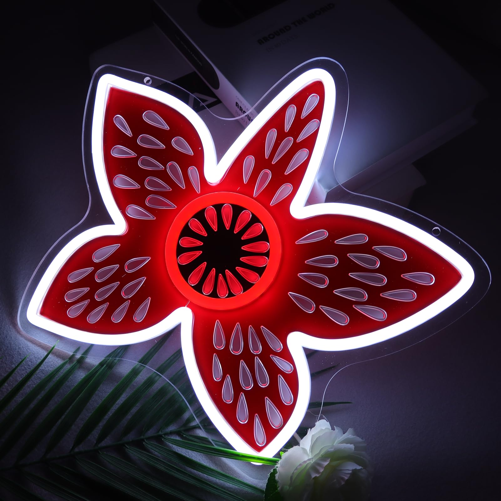 Photo 1 of AGJKSGH Stranger Neon Thngs Sign - Demo’neon Gorgon and 'Demo' Dimmable USB-Powered for Bedroom, Game Room & Halloween Decor - Unique Gift for Fans, Men & Women - Cool 80s Retro Sci-Fi Lighting