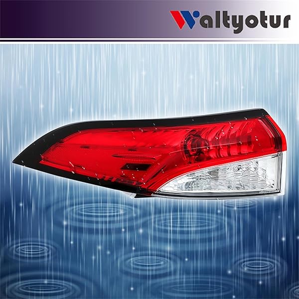 WALTYOTUR CLEAR LEN REAR OUTER TAIL LIGHTS BRAKE LAMP LEFT DRIVER SIDE TAIL LIGHT RED BRAKE LAMP REPLACEMENT FOR 2020-2021 COROLLA 81560-02C10