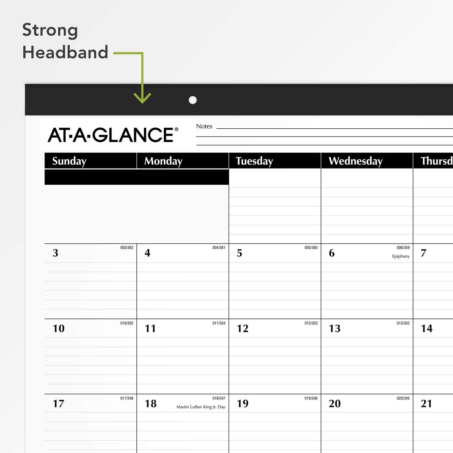 2021 Desk Calendar by AT-A-GLANCE, Monthly Desk Pad, 21-3/4" x 17", Standard, Ruled Blocks (SK240021) : Office Products