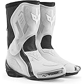 DUHAN Motorcycle Boots for Men and Women, Motocross Racing Boots with Dual-Axis System Anti-Slip Sole, Leather Riding Boots for Road Sports Protection