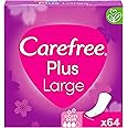 Carefree Carefree Plus Large Panty Liners with Ultimate Improved Core, Light Perfume, Absorption Rate Three, Size L, Extra Wide, Pack of 64