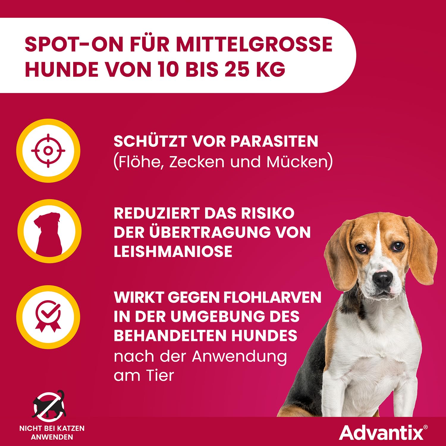 Advantix Spot-on für Hunde 10-25 kg gegen Zecken, Flöhe, Mücken, 4 Pipetten 2