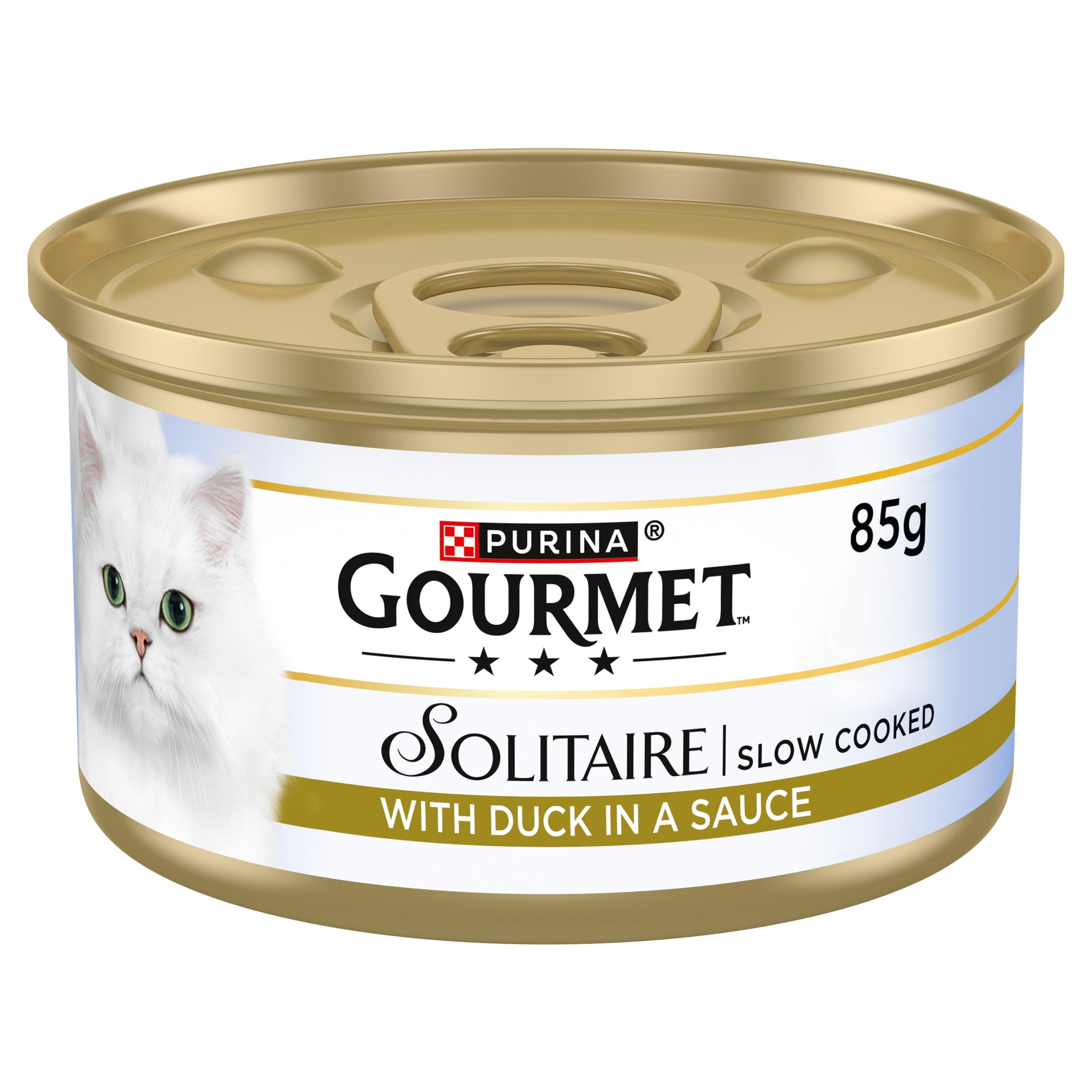 GOURMET Solitaire Tinned Wet Cat Food with Duck 85g (Pack of 12)