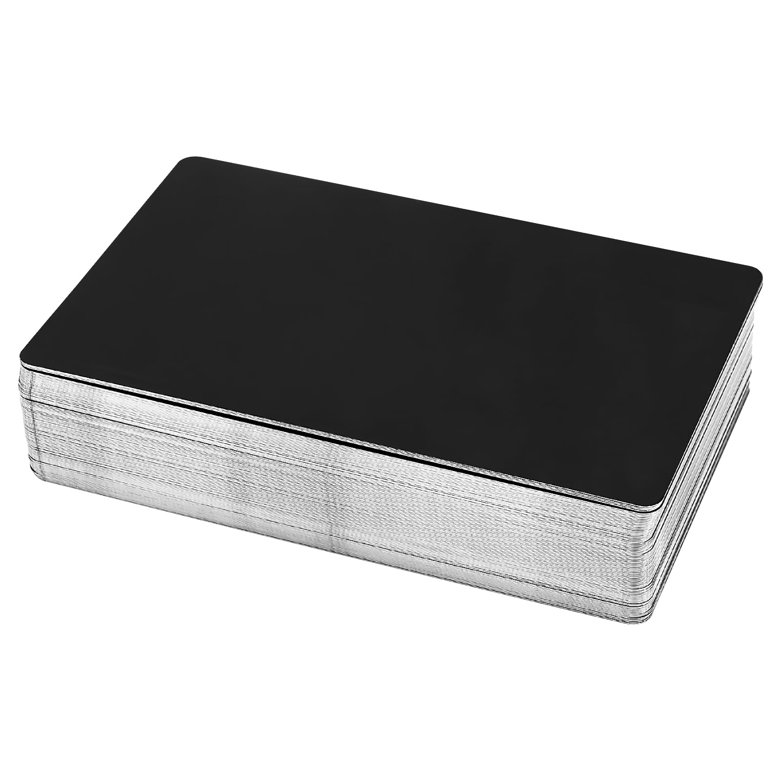 CHUIFAI Pack of 150 Blank Business Cards, 86 x 54 x 0.21 mm, Aluminium Business Cards, Blanks, Metal Business Cards, Black Aluminium Cards for Office, Customers, Business, DIY, Gift Cards
