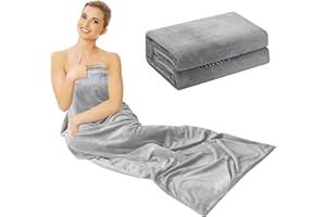 MIXIAO Infrared Sauna Blanket Towel Inserted 30" x 70" Reusable Machine Washable Insert Towel Easy Detoxification Simplifies Clean-Up Super Absorbent Perfect Companion for Infrared Sauna Blanket (Gray)