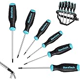 DURATECH 6-Piece Screwdriver Set, Magnetic Torx Screwdriver Set with 180° Rotating Storage Rack, Magnetic Tip, S2 Steel Shaft and Soft Handle, Screw Driver Set Kit for Fastening and Loosening
