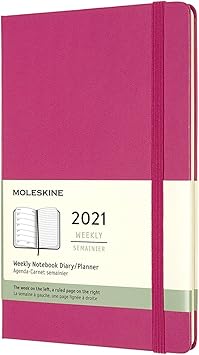 Amazon Com Moleskine 12 Month 2021 Weekly Planner Hard Cover Large 5 X 8 25 Bougainvillea Pink Dhd1612wn3y20 Office Products